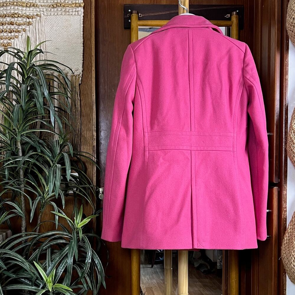 Vintage Y2K J.Crew Wool Peacoat Womens TM Pink Thinsulate Double Breasted Coat - Picture 3 of 16